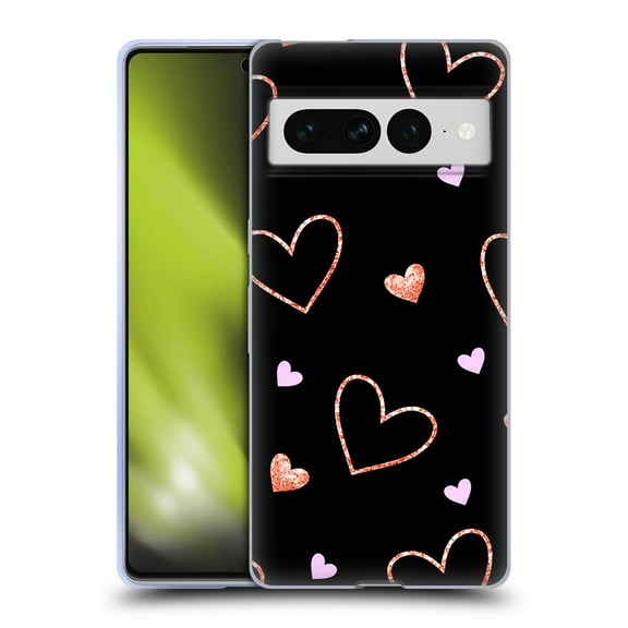 Head Case Designs Officially Licensed Haroulita Patterns 2 Hearts Soft Gel Case Compatible with Google Pixel 7 Pro