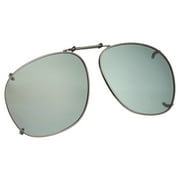 Polar Optics Unisex Square Plastic Clip On Sunglasses Gray