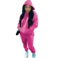 thumbnail image 3 of Capreze Jogging Sweatsuits For Womens Fleece Sherpa Lined Two Piece Casual Lounge Set Long Sleeve Tracksuits With Pockets Rose Red 2XL, 3 of 4