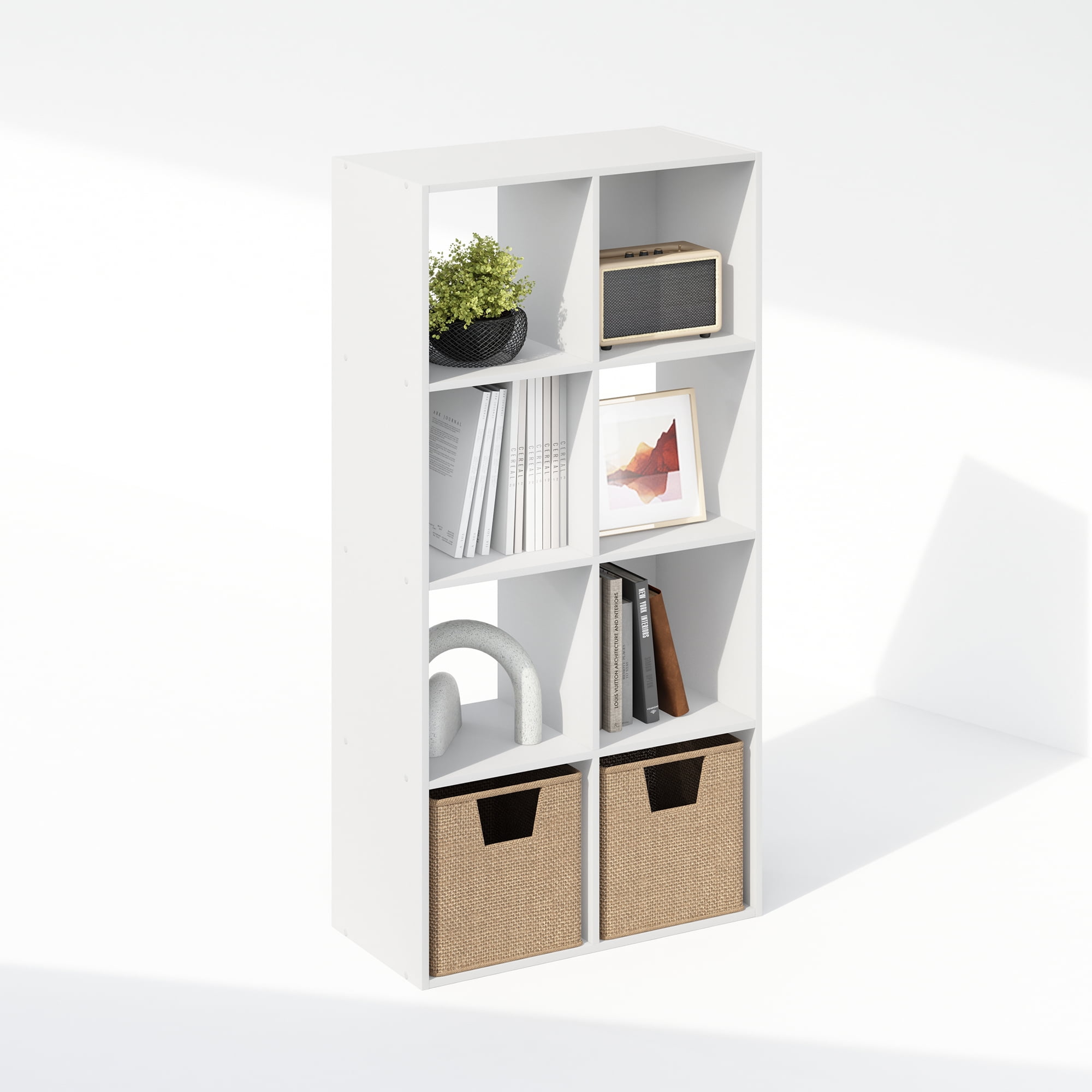 Furinno PELLI CUBIC Storage Cabinet in Bookcase in Bookshelf in 8-Cube in White