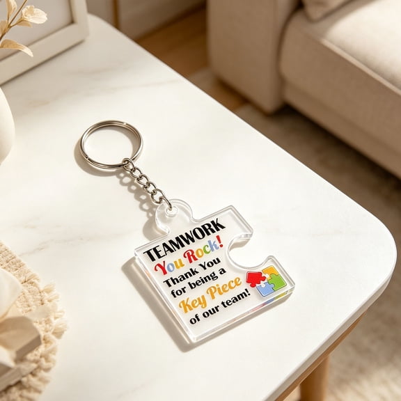UYUH Team Appreciation Gifts for Employee Coworker Staff Bulk, Teamwork Thank You Gift Set Puzzle Piece Acrylic Keychains,Puzzle Shaped Acrylic Keychain