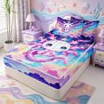 thumbnail image 2 of Manfei 3D Print Amphibian Axolotl Zipper Twin Comforter Sets with Fitted Sheet and 2 Pillowcases,Cute Salamander Pattern Zipper Bedding Set,Colorful Stars Reversible,4 Pieces, 2 of 7