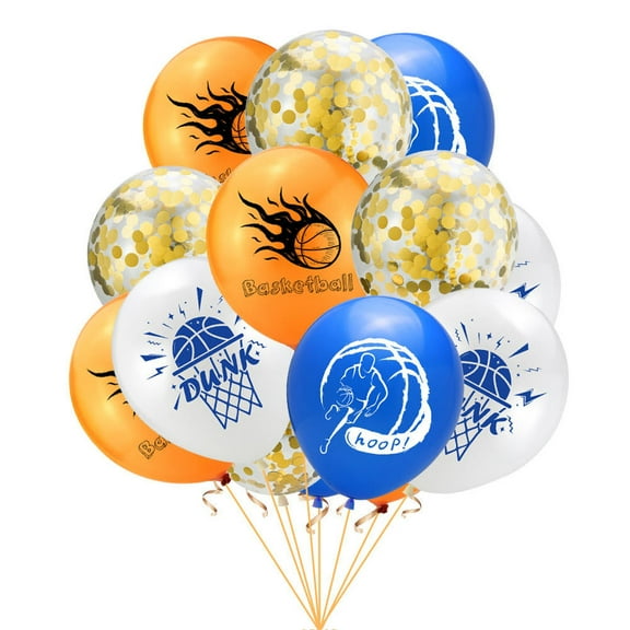 LOLIPPYY 50Pcs Blue Party Basketball Balloons Made of Premium Latex Easy to Inflate and Sturdy