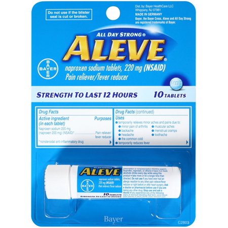 Aleve Pain Reliever/Fever Reducer Tablets, 220 mg 10 ea (Pack of 4)