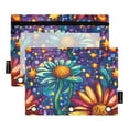 thumbnail image 2 of 2 Pack Pencil Pouch for 3 Ring Binder Smooth Zipper Folders with Pockets Clear Window Pencil Case Cartoon Flower and Star, 2 of 6