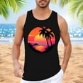 thumbnail image 2 of Men's Tank Tops Mens Summer Vacation Beach Hawaii Graphic 3D Printed Sleeveless Vest Top Holiday Vacation Beach Bodybuilding Sleeveless T-Shirt, 2 of 4