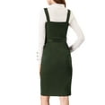 thumbnail image 4 of INSPIRE CHIC Women's Button Decor Bow Tie Waist Suspender Overall Jumper Dress, 4 of 7