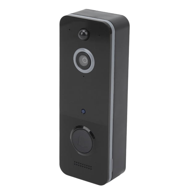 Timbre de video inteligente ANGGREK HD Wifi negro con visión nocturna infrarroja