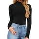 thumbnail image 2 of Tops de cuello alto de manga larga para mujer (negro, grande), 2 of 4