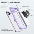 thumbnail image 3 of Allytech for Apple iPhone 11 Pro Max Case, 360° Rotatable Ring Holder Kickstand Magnetic Shockproof TPU Frame Transparent Acrylic Back Phone Shell Cover for iPhone 11 Pro Max 6.5 inch 2019, Purple, 3 of 6