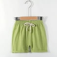 thumbnail image 6 of Riecok 4 Packs Long Shorts for Girls Summer Elastic Waist Drawstring Linen Shorts Solid Workout Clothes with Pocket, 6 of 8