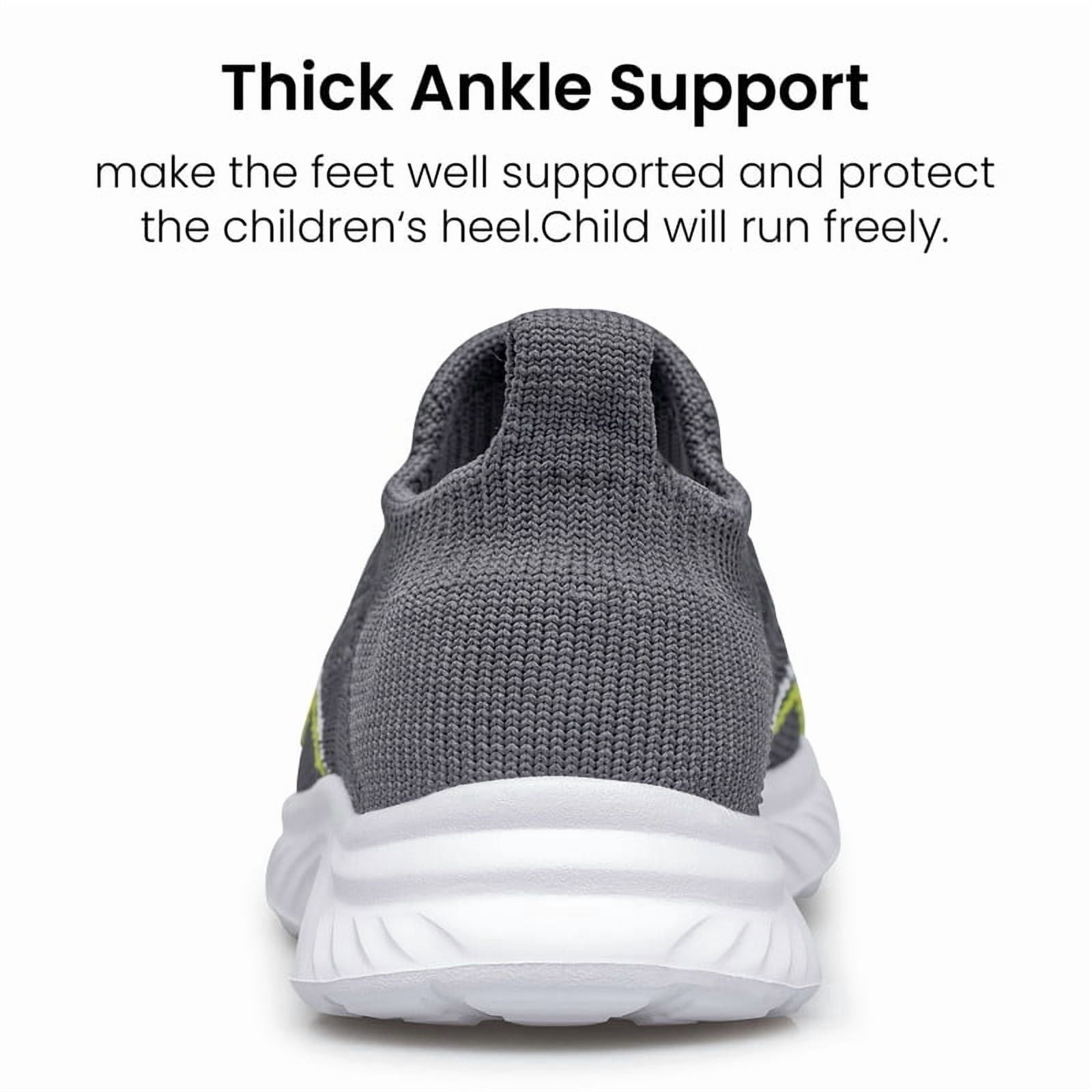 vibdiv Boys Girls Shoes Tennis Running Sneakers Breathable Non-Slip Kids Shoes Grey Little Kid Size 12.5