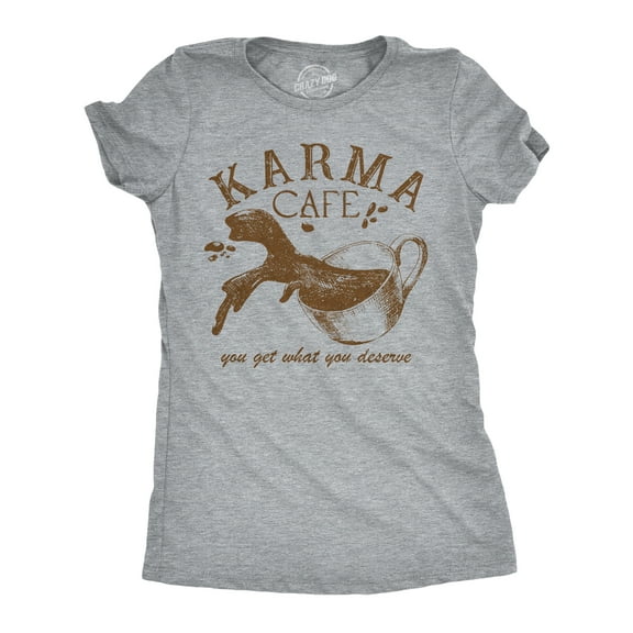 Womens Funny T Shirts Karma Cafe Sarcastic Coffee Graphic Tee for Ladies Womens Graphic Tees
