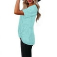 thumbnail image 6 of Womens Clothes Women's Fashion Casual Women's V-Neck Short Sleeve Solid Color Cross Top, 6 of 7
