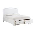 LHYY Modern White Finish Queen Platform Bed with Footboard Storage ...