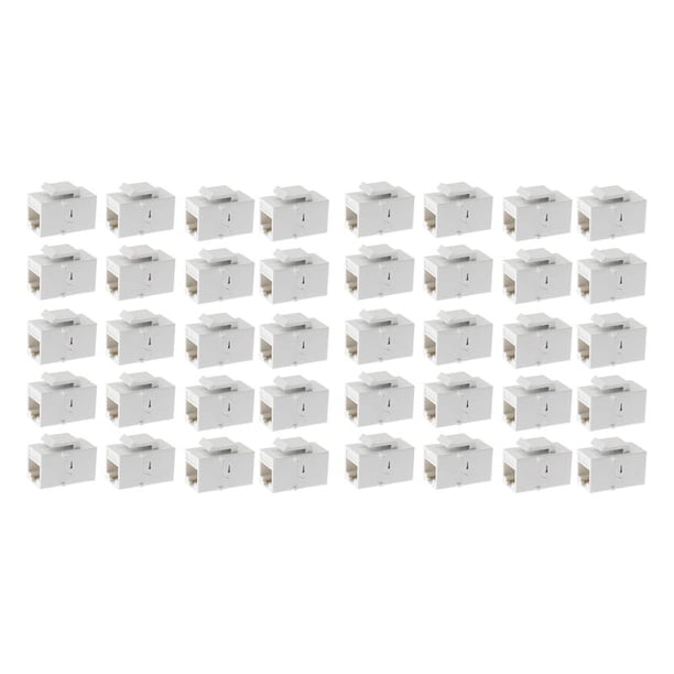 Acoplador Trapezoidal de Ethernet, Conectores Hembra En Línea de 40 Paquetes Cat6 RJ45 Jack