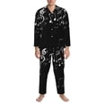 thumbnail image 3 of Sikiie Falling Musical Mens Pajama Set, Soft Warm Long Sleeve Sleepwear, Cozy Button-Down Pjs for Men-Medium, 3 of 7