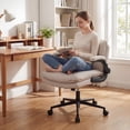 thumbnail image 2 of Gymax Chaise Croisée sur Roulettes avec Accoudoirs Relevables Hauteur Réglable Dossier Grand Beige, 2 of 10