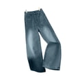 thumbnail image 2 of ClodeEU Women's Vintage High Waisted Wide Leg Jeans ,Baggy Draped Denim Pants Blue,Womens Plus M, 2 of 5