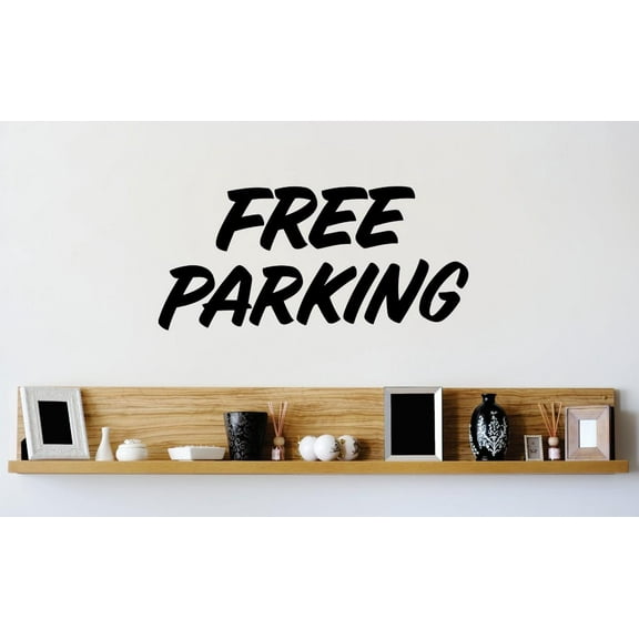 Custom Wall Decal Vinyl Sticker : Free Parking Quote Picture Art Peel & Stick Mural 14x28 Inches