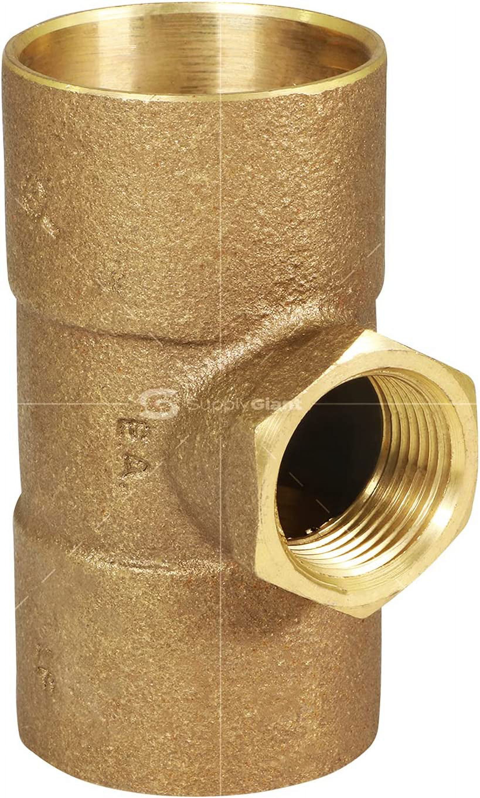Supply Giant CCFT1213-NL CXCXF Lead Free Cast Brass Tee Fitting with Solder Cups and Female Threaded Branch, 1-1/2" x 1-1/2" x 3/4" - image 3 of 6