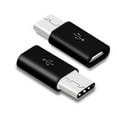 thumbnail image 3 of Inteprter 10 piezas Universal tipo C a Micro USB adaptador compatible con sincronización de datos convertidor de carga USB-C Teléfono y Comunicación Negro PC 1, 3 of 5