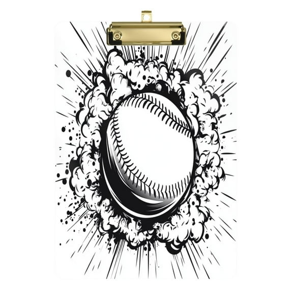 A Baseball Acrylic Clipboards A4 Standard Size Clipboard 12.5" X 9" Clip Board for Office School Teacher Women Men