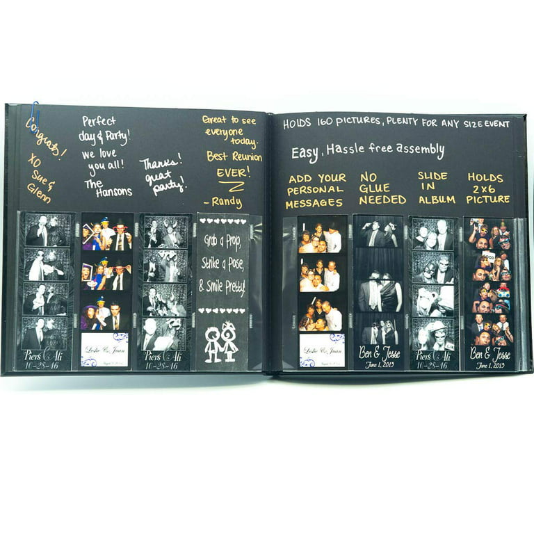 Photo Booth Album scrapbook slide in pictures 40 white pages - Photo Booth  Frames