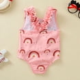 thumbnail image 4 of Coerni Baby Girls Swimsuit One Piece Cute Bathing Suit Ruffle Beach Sleeveless Swimwear Rainbow Quick Dry Swimsuit, 4 of 7