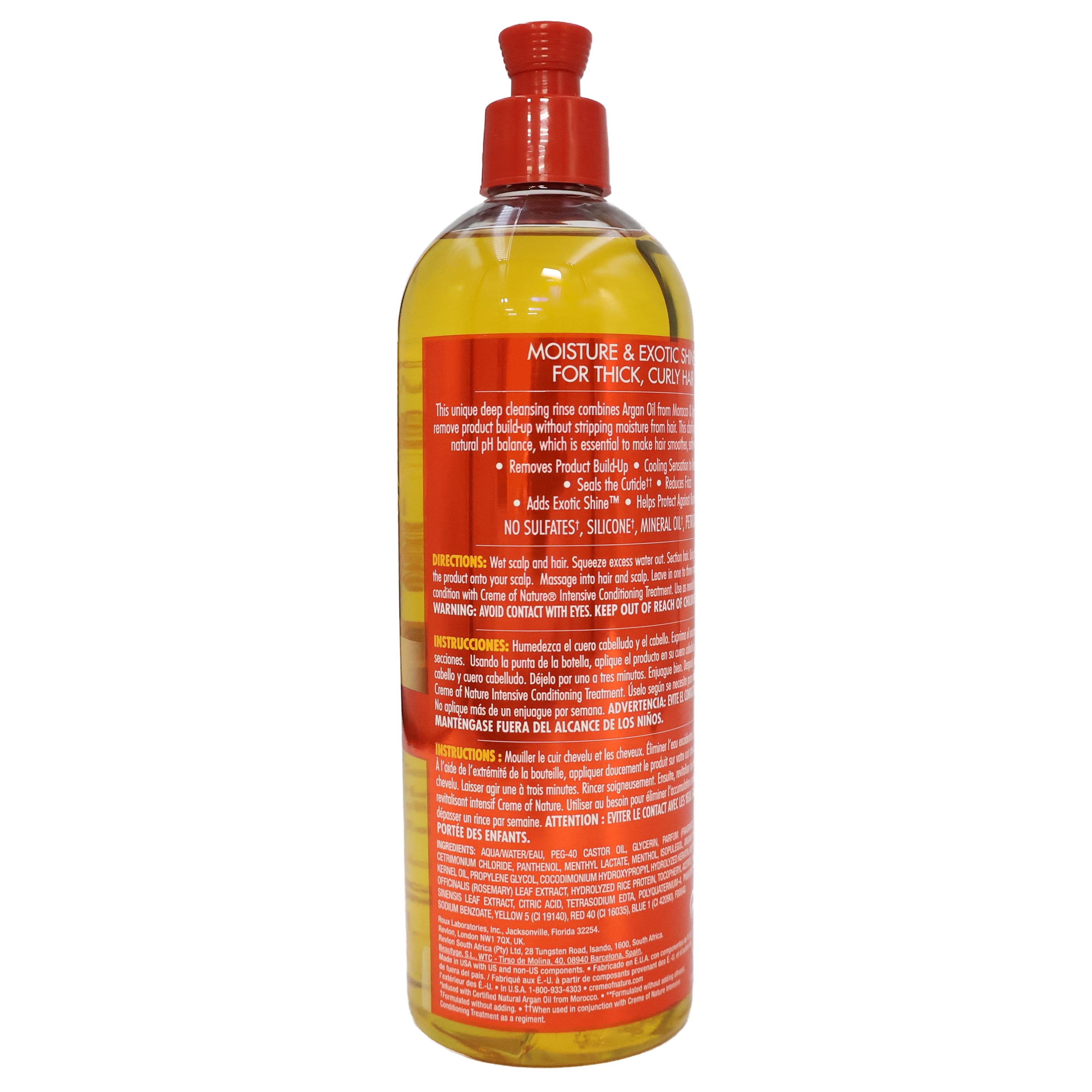 Creme Of Nature Argan Oil Apple Cider Vinegar Clarifying Rinse, 15.5 Oz.