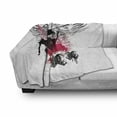 thumbnail image 3 of Skull Soft Flannel Fleece Blanket, Grunge Wings and Skulls with Signs Color Stains Background Punk Style Artwork, Cozy Plush for Indoor and Outdoor Use, 50" x 60", Black Pink White, by Ambesonne, 3 of 6