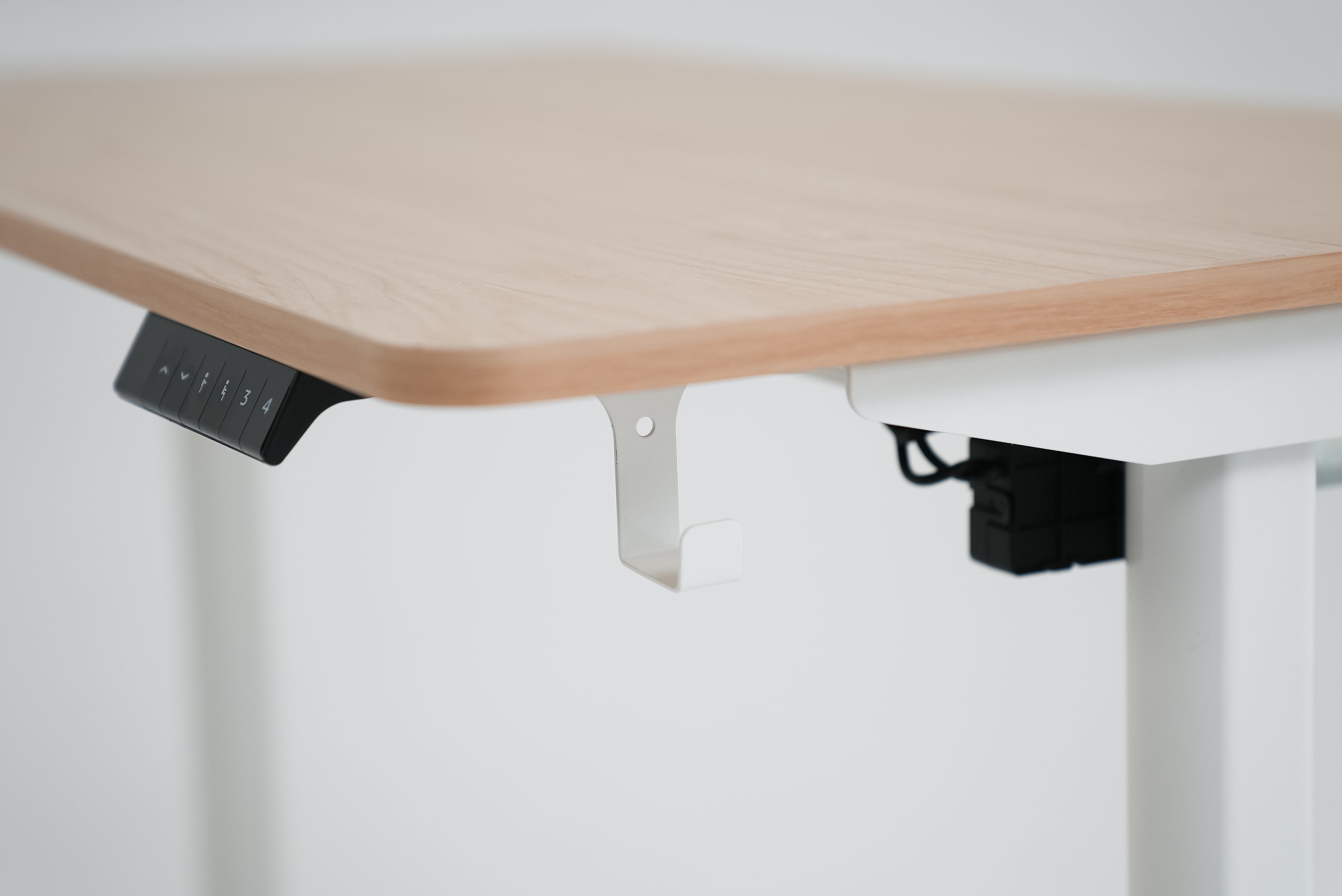 Mainstays Home office Adult Furniture, Table Minimalist Rectangular 44 x 24 inches Stand up Desk with Cable Management and Headphone Hook, Natural
