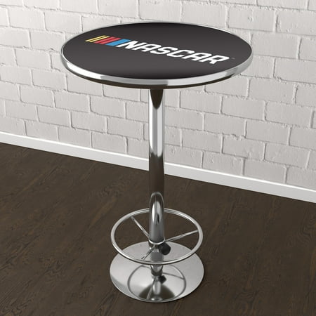 NASCAR Chrome Pub Table - Black, White, Yellow, Red, Blue