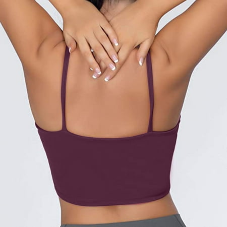 Raeneomay Sports Bra for Women Fashion Women Sleeveless Casual Vest Ladies Chest Pad Short Tank Tops