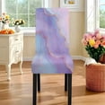 thumbnail image 4 of TSOVTHRID Purple Marble Texture Print 5 Pcs Table Cloth with Dining Chair Slipcovers Set Rectangle Tablecloth Stretchable Chair Protector Cover Home Kitchen Dining Room Decoration, 4 of 7