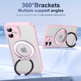 thumbnail image 5 of for iPhone 16 Case with Stand, Support Magnetic Wireless Charger, Translucent Back, Magnetic Ring Holder & Protective Bumpers, Non-Yellowing Case with Camera Control Capture Button - Pink, 5 of 10