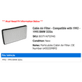thumbnail image 2 of Cabin Air Filter - Compatible with 1992 - 1995 BMW 325is 1993 1994, 2 of 2
