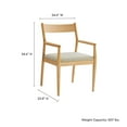 thumbnail image 4 of Solara Dining Armchairs Set of 2 in Natural Heathered Weave Beige, 4 of 10