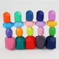 thumbnail image 4 of Juego de bloques de equilibrio de madera coloridos, bloques apilables para equilibrar la construcción 20 piezas B, 4 of 8
