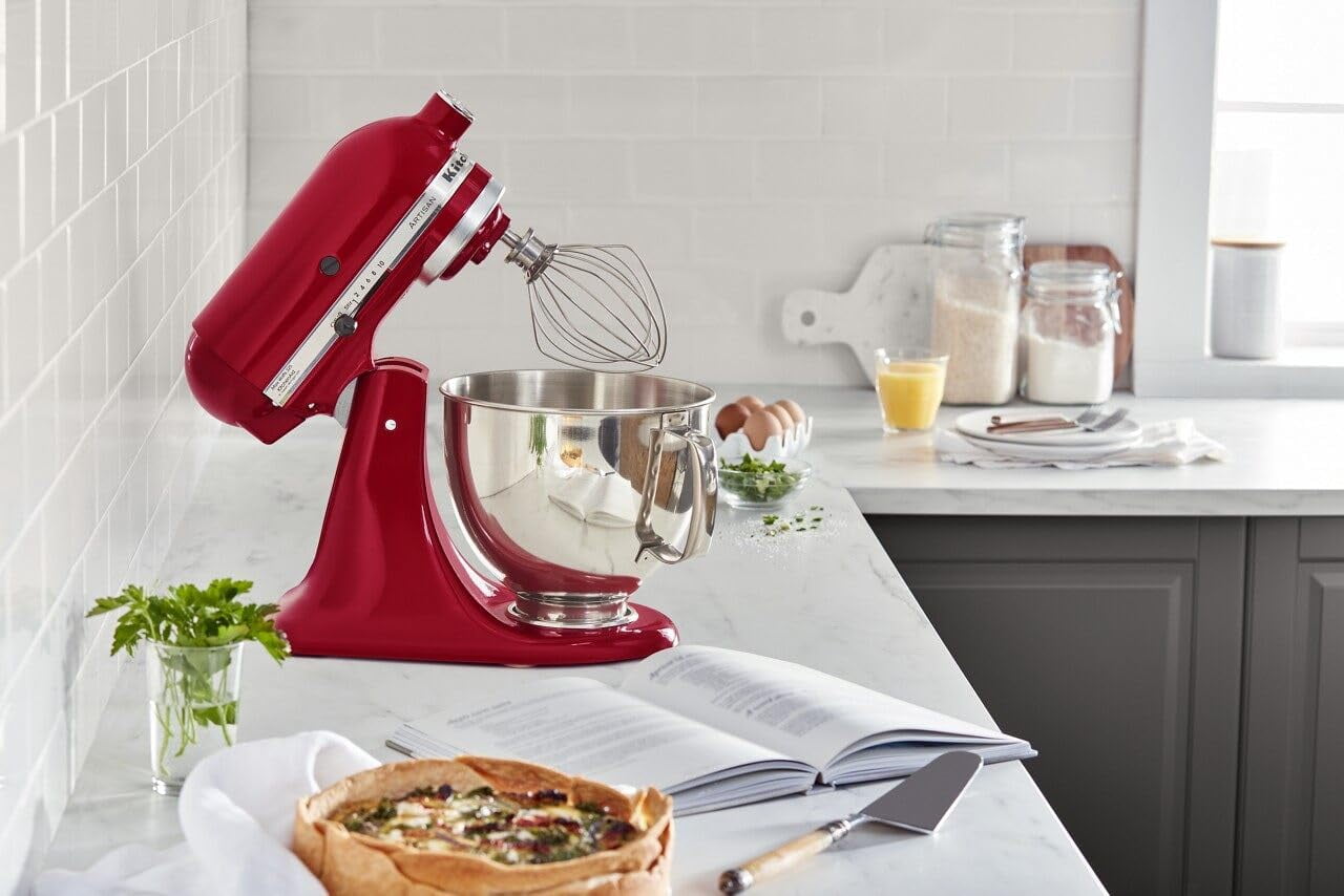 KitchenAid Artisan Tilt-Head Stand Mixer with Pouring Shield, 5-Quart,  Empire Red – The Jazz Chef