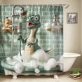 thumbnail image 4 of Aufmer Household Bathroom Essential Dinosaur Pattern Shower Curtain Waterproof Isolation Partition Stylish Decorative Barrier For Bathroom Bathtub Private Space Protection(with 12×Hook), 4 of 5