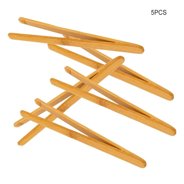 Cateissary Pinzas para té para cocina, duraderas y resistentes, respetuosas con el medio ambiente, pinzas para tostadas de bambú, comida para Teteras