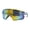Blue Yellow Yellow Mirror, variant on Mens Wrap Color Mirror Oversize Shield Sport Plastic Sunglasses Yellow Black