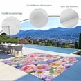 thumbnail image 3 of Purple Pink Floral Outdoor Rug for Patio/Deck/Porch, Non-Slip Large Area Rug 6 x 9 Ft, Spring Watercolor Country Flower Indoor Outdoor Rugs Washable Area Rugs, Reversible Camping Rug Carpet Runner, 3 of 8
