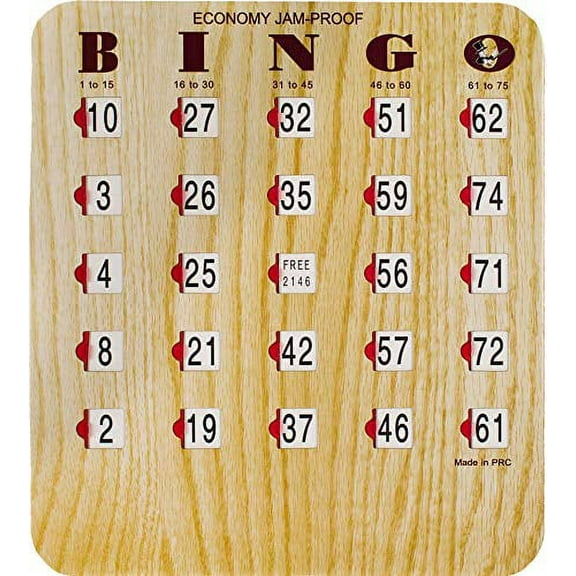 Mr. Chips Jam-Proof Fingertip Slide Bingo Cards with Sliding Windows - 10 Pack in Tan