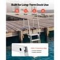 thumbnail image 5 of KFFKFF 5-Step Flip-Up Dock Ladder, Durable Aluminum Alloy Boat Swim Ladder with Non-Slip Wide Steps, 350 lbs Load Capacity, Pull Rope for Easy Use, Ideal for Lake, Pool, and Marine Boarding, 5 of 9