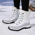 thumbnail image 2 of YLYL Womens Snow Boots Fur Lined Lace up Comfortable Anti-Slip Winter Mid-Calf Boots, 2 of 9