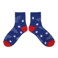 thumbnail image 4 of Wonder Woman Logo Red White and Blue Athletic 3-Pack Quarter Crew Ankle Socks, 4 of 7