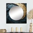 thumbnail image 1 of Designart "Gilded Aqua Swirl Simplistic Pottery" abstract spirals Square Mirror For Wall Decor - Large Gold Square Mirror Printed Wall Decor - Modern Square Living Room Mirror, 1 of 5