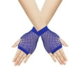 thumbnail image 3 of FNGZ 1 Pc Glove, Blue Gloves Mittens, Short Fishnet Gloves Fingerless for Women Fish Net Mesh Goth 80S Scene Accessories, 3 of 3